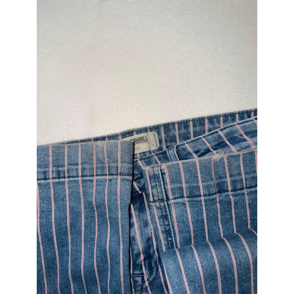 Rock & roll denim girls striped flare trouser with adjustable waistband - Picture 11 of 16